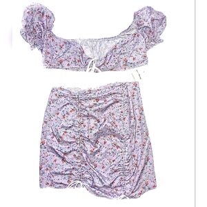 2 Piece floral skirt set